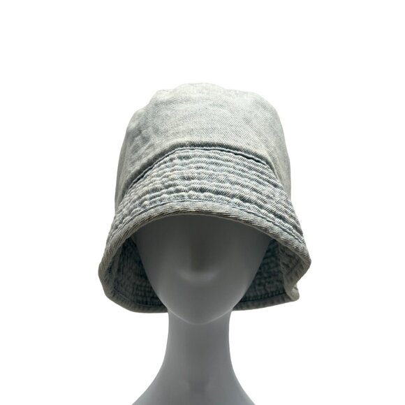 Unisex Blue Washed Denim Bucket Hat Sz 60cm - Picture 1 of 7